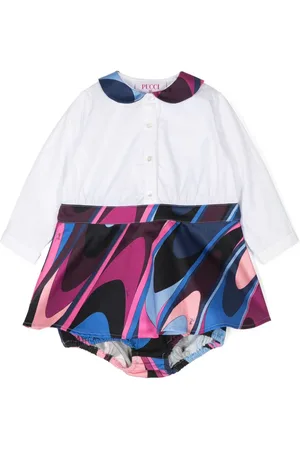 PUCCI Junior Iride-print cotton shirt dress set