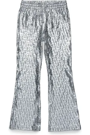 Diesel All-over monogram mylar bootcut trousers
