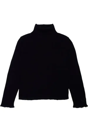 Maison Margiela Logo-embroidered fine-ribbed jumper