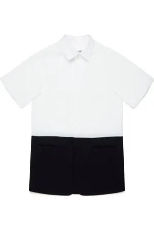 Maison Margiela Two-tone short-sleeve dress