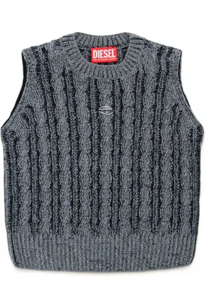 Diesel Cable-knit logo-appliqué vest