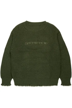 Maison Margiela Logo-embroidered ribbed-knit jumper