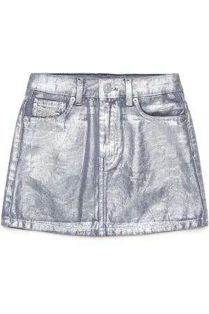 Diesel Metallic-effect denim skirt