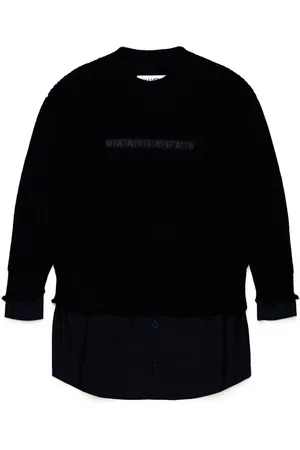 Maison Margiela Logo-embroidered wool-blend dress