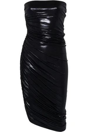 Norma Kamali Diana lamé midi dress
