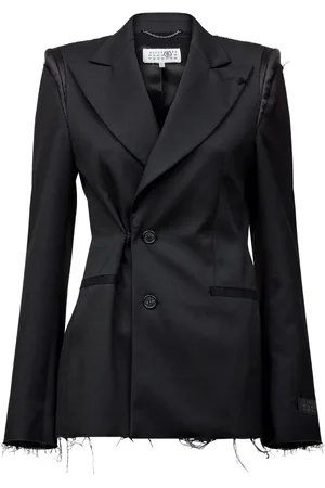 Maison Margiela Raw-cut off-centre blazer