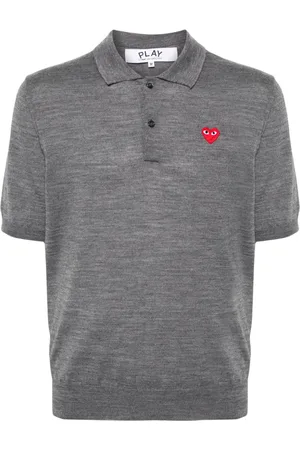 Comme des Garçons Heart-patch wool polo shirt