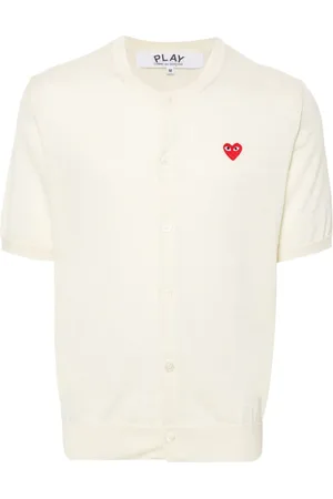 Comme des Garçons Heart-patch wool cardigan