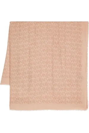 Saint Laurent Logo-print frayed scarf