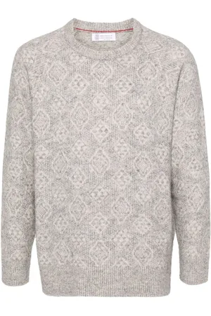 Brunello Cucinelli Brushed intarsia-knit jumper