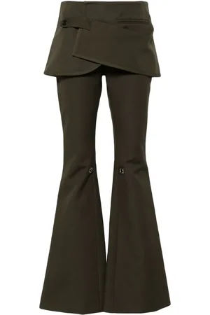 Courrèges Layered-skirt bootcut trousers