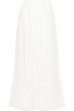 ALÉMAIS Pegasus-embroidered linen trousers