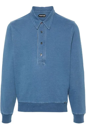 Tom Ford Polo-collar cotton-blend sweatshirt