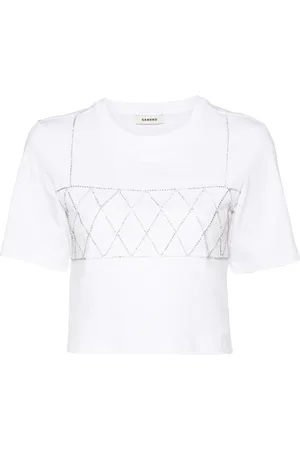 Sandro Diamond rhinestone-detailed T-shirt