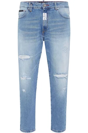 Philipp Plein Distressed-effect straight-leg jeans
