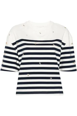 Sandro Sailor rhinestone-detailed T-shirt