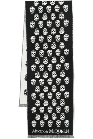 Alexander McQueen Skull reversible fringed scarf