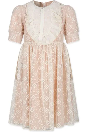 Gucci Monogram-pattern bib-collar dress