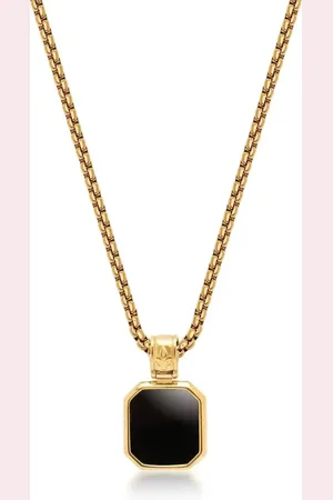 Nialaya Square onyx pendant necklace