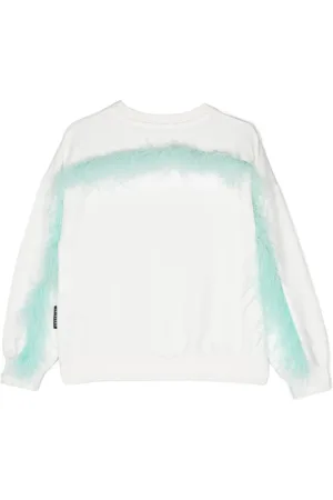 Le pandorine Feather-trim organic cotton sweatshirt