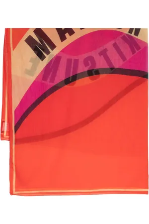 Maison Kitsuné Logo-print cotton scarf