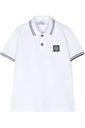 Stone Island Compass-patch piqué polo shirt