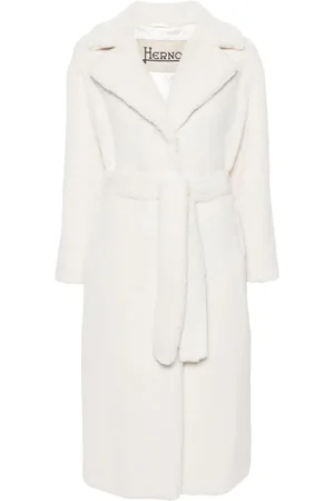 HERNO Belted faux-fur coat