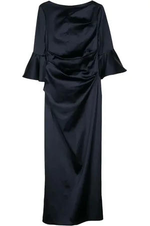 TALBOT RUNHOF Gathered duchess-satin gown