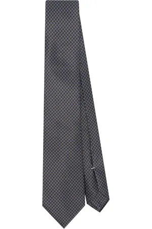 CANALI Geometric-pattern silk tie