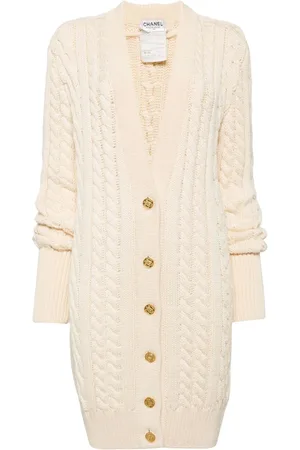 CHANEL 1990-2000s cable-knit wool cardigan