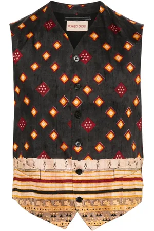 ROMEO GIGLI 1990s geometric-print silk waistcoat