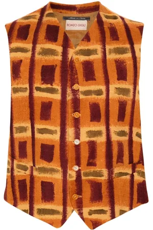 ROMEO GIGLI 1990s geometric-print silk vest