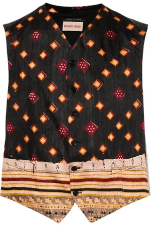 ROMEO GIGLI 1990s geometric-print silk waistcoat