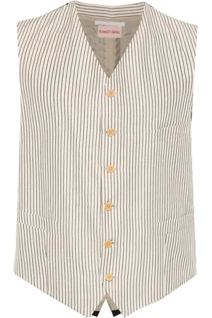 ROMEO GIGLI 1990s single-breasted pinstriped vest