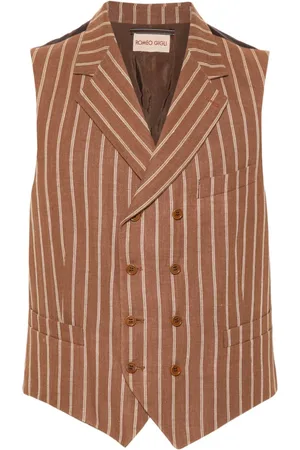 ROMEO GIGLI 1990s striped ramie vest