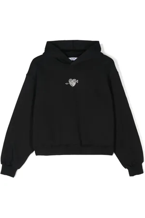 Msgm Crystal embellished cotton hoodie