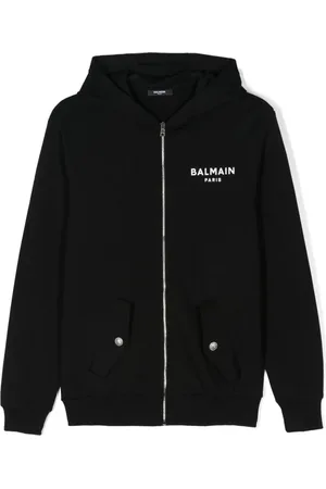 Balmain Logo print cotton zip-up hoodie