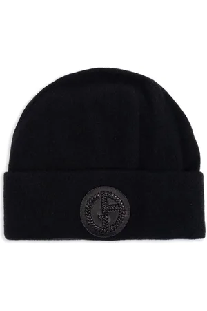 Giorgio Armani Logo-patch cashmere-knit beanie