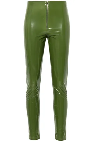 Patrizia Pepe Patent high-waisted leggings
