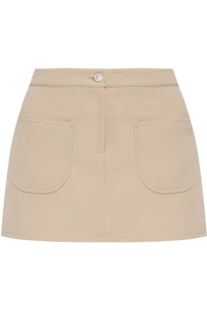 Courrèges Logo-appliqué twill mini skirt
