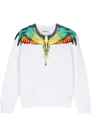 MARCELO BURLON Feathers-print cotton sweatshirt