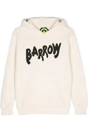 BARROW Smiley-print cotton hoodie