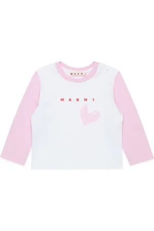 Marni Heart print logo long-sleeved T-shirt
