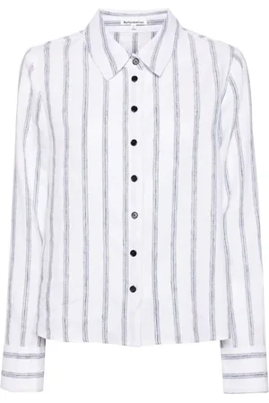 Reformation Sky stripe-print linen shirt