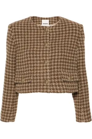 Sandro Houndstooth-pattern tweed jacket