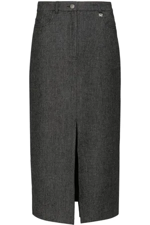 Sandro Front-slit cotton skirt