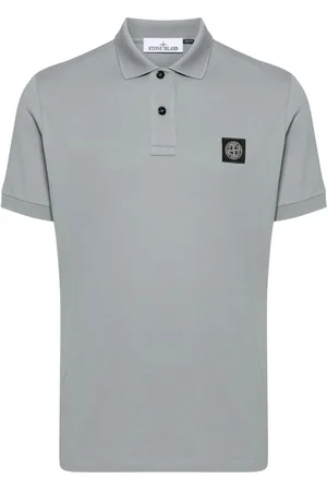Stone Island Compass-patch piqué polo shirt