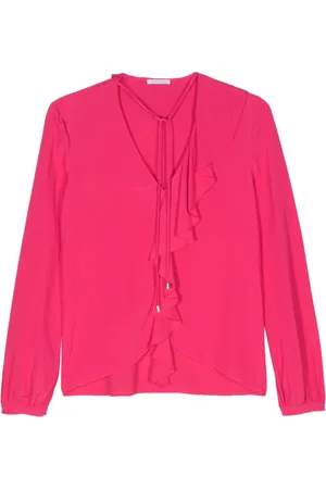 Patrizia Pepe Ruffled-detaild crepe blouse