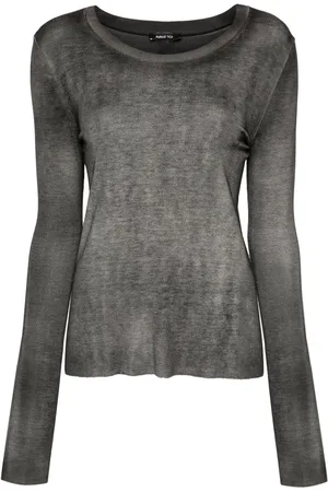 AVANT TOI Faded-effect ribbed T-shirt