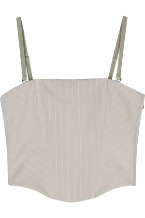 Patrizia Pepe Pinstriped cropped corset